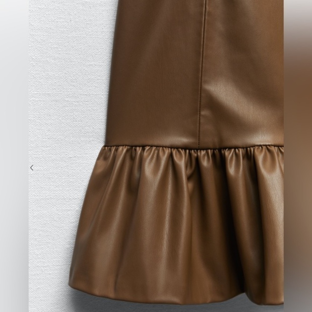 Zara Faux Leather Mini Dress Size M - Picture 3 of 4